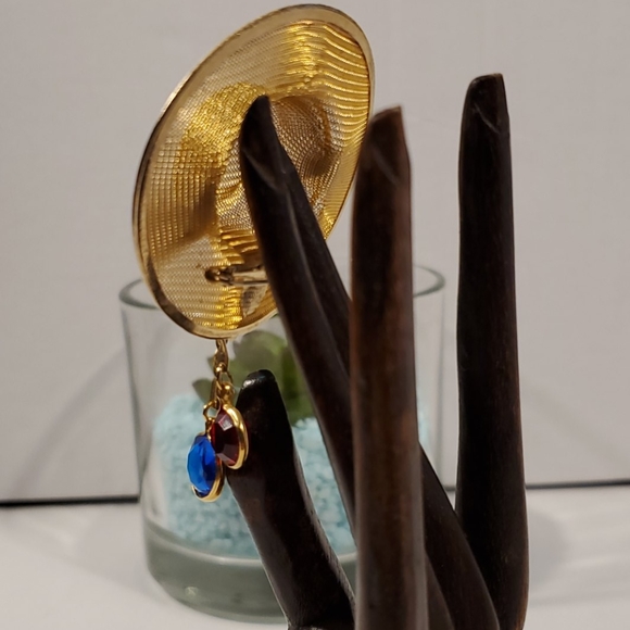 🔖Unique Vintage 1980's Gold Mesh Hat Brooch - Picture 5 of 8